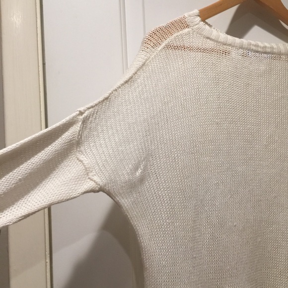 Acrobat Brand White Knit Crew Pullover Sweater S - Picture 4 of 8